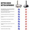 Stainless Steel Pizza Oven Outdoor 12" Automatic Rotatable Pizza Ovens, Portable Wood Fired Pizza Oven Pizza Maker with Timer, Built-in Thermometer