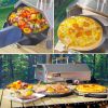Stainless Steel Pizza Oven Outdoor 12" Automatic Rotatable Pizza Ovens, Portable Wood Fired Pizza Oven Pizza Maker with Timer, Built-in Thermometer