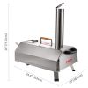 Stainless Steel Pizza Oven Outdoor 12" Automatic Rotatable Pizza Ovens, Portable Wood Fired Pizza Oven Pizza Maker with Timer, Built-in Thermometer