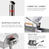 Stainless Steel Pizza Oven Outdoor 12" Automatic Rotatable Pizza Ovens, Portable Wood Fired Pizza Oven Pizza Maker with Timer, Built-in Thermometer
