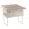 Foldable camping box, storage box, camping equipment picnic table storage box, outdoor luggage organizer, white