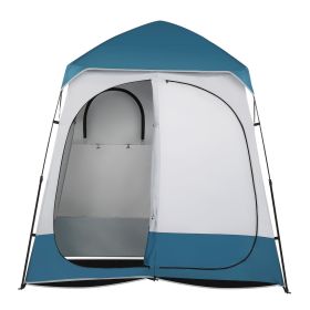 90x90x48" Portable Outdoor Pop-Up Camping Shower Tent Enclosure, Shower Shelter, Changing Room, Dressing Tent, 2 Rooms, Instant Tent Blue/White RT