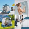 90x90x48" Portable Outdoor Pop-Up Camping Shower Tent Enclosure, Shower Shelter, Changing Room, Dressing Tent, 2 Rooms, Instant Tent Blue/White RT