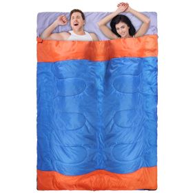 3 People Sleeping Bag for Adult Kids Lightweight Water-Resistant Camping Cotton Liner Cold Warm Weather Indoor Outdoor Use 3 Season with Sack for Spri (Color: 2 Person)