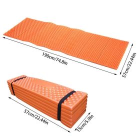 Outdoor Camping Mat Ultralight Foam Picnic Mat Folding Egg Slot Beach Mat Tent Sleeping Pad Moistureproof Camping Mattress (Color: Orange)