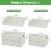 Collapsible Storage Bins With Dustproof Lid Waterproof Interior Bag Handle Stackable Storage Box Container Utility Organizer Crate For Camping Fishing