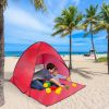 Pop Up Beach Tent Sunshade Shelter Anti-UV Automatic Waterproof Tent Canopy for 2/3 Man w/ Net Window Storage Bag