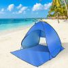 Pop Up Beach Tent Sunshade Shelter Anti-UV Automatic Waterproof Tent Canopy for 2/3 Man w/ Net Window Storage Bag