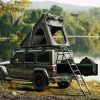Trustmade Triangle Aluminum Black Hard Shell Grey Rooftop Tent with Roof Rack Scout Plus Series