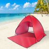 Pop Up Beach Tent Sunshade Shelter Anti-UV Automatic Waterproof Tent Canopy for 2/3 Man w/ Net Window Storage Bag