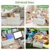 Collapsible Storage Bins With Dustproof Lid Waterproof Interior Bag Handle Stackable Storage Box Container Utility Organizer Crate For Camping Fishing