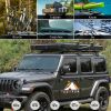 Explorer Rooftop Tent Hardshell with Luggage Racks & Replaceable Netting Rain Curtains, Truck Bed Tent for Camping