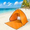 Pop Up Beach Tent Sunshade Shelter Anti-UV Automatic Waterproof Tent Canopy for 2/3 Man w/ Net Window Storage Bag