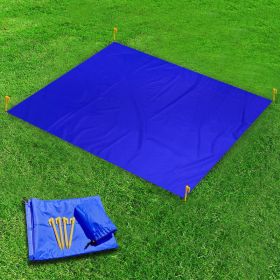 Lightweight Waterproof Floor Mat Mini Folding Beach Mat Outdoor Camping Moisture Proof Picnic Mat (Color: Deep Blue)